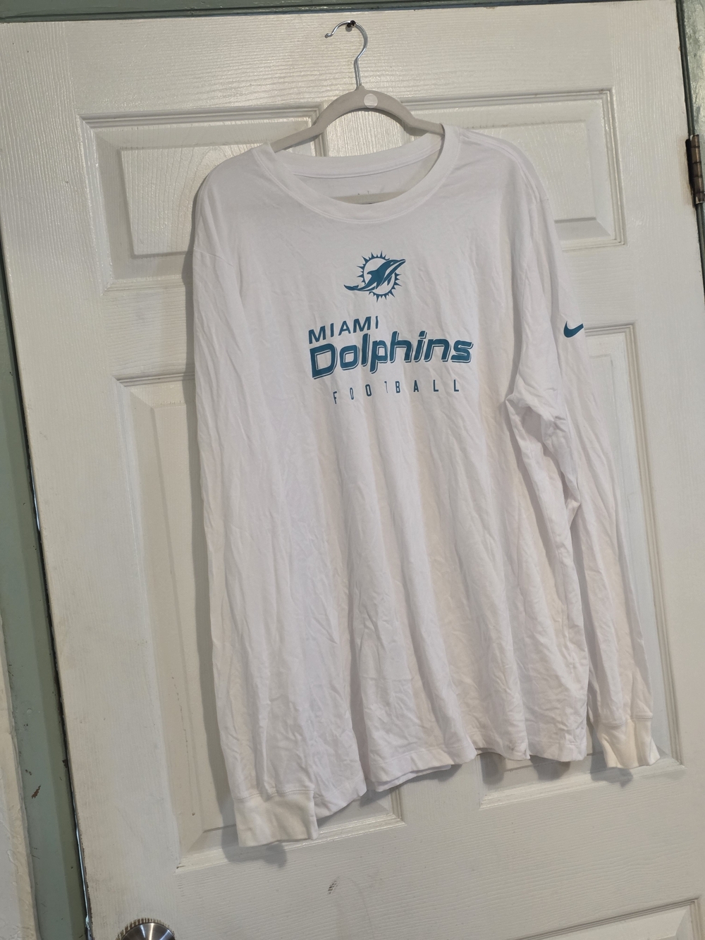 Nike Miami Dolphins White Long-Sleeve Logo Tee
